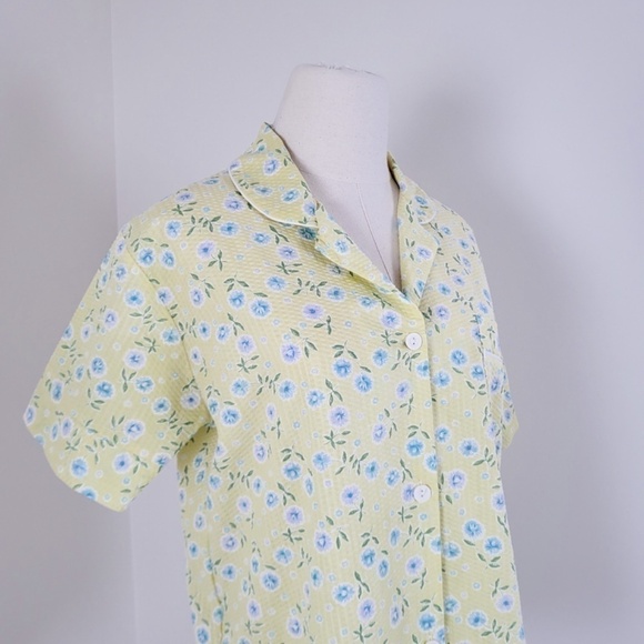 *Free With Purchase* 90s waffle t-shirt pyjama blouse pj's button down - Picture 10 of 13